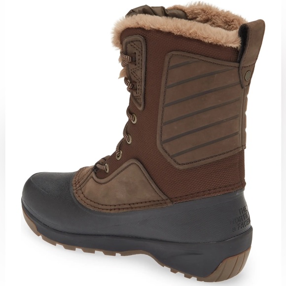 THE NORTH FACE Shellista IV Mid Waterproof Insulated Boot Leather Fur Trim Sz 11 - Picture 4 of 15